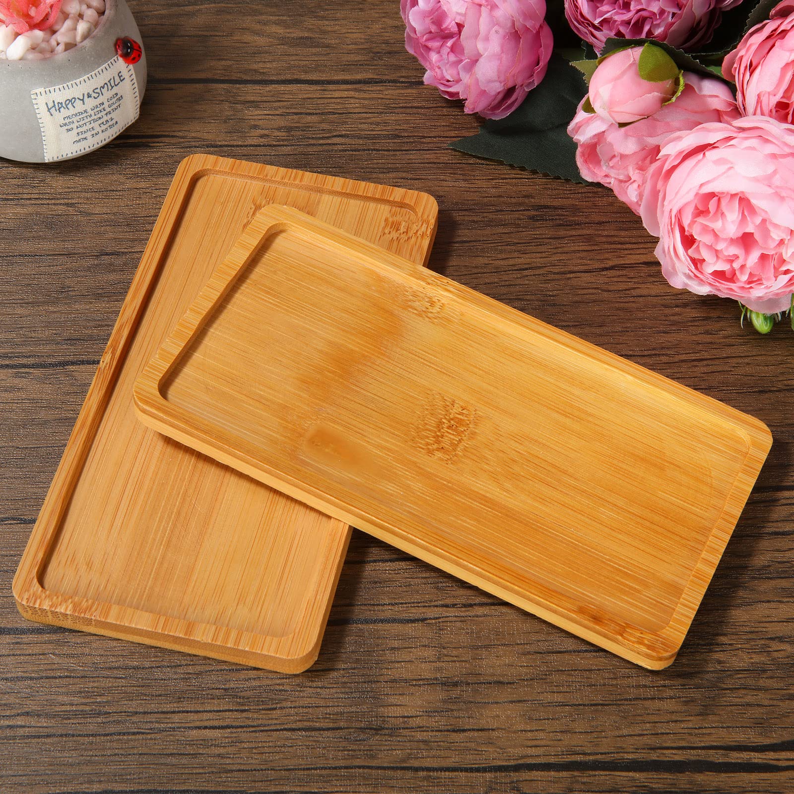 DIRBUY bandeja mini de bambú para jabón y productos de baño.