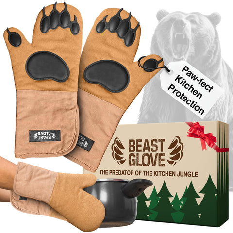 Disc Living Bear Paw mitt frontal, protección al calor para la cocina.