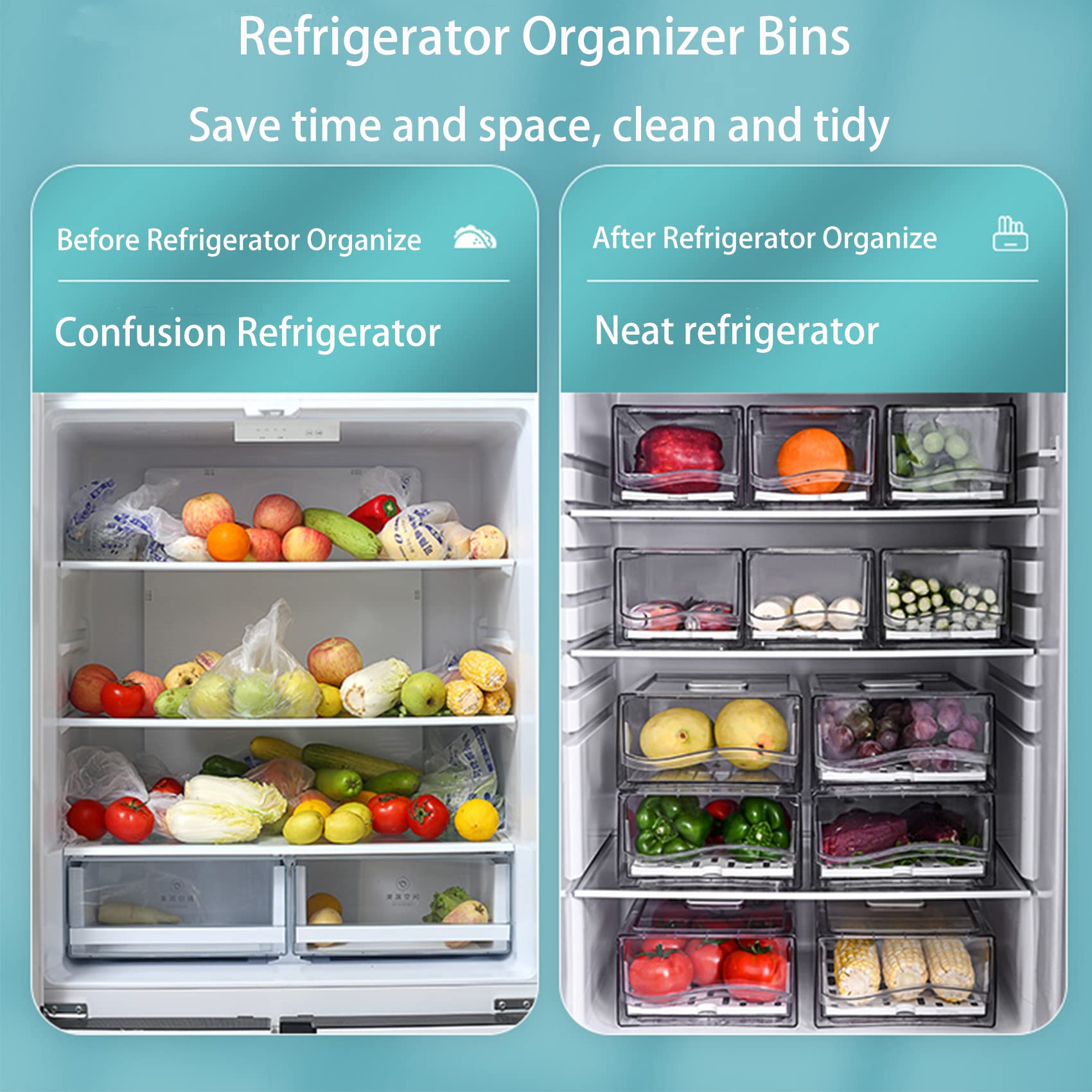 Diskary contenedores de almacenamiento para nevera reutilizables para mantener frescos.