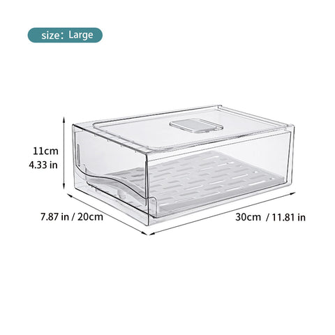 Diskary organizador nevera apilable con dos cajones para ordenar mejor.