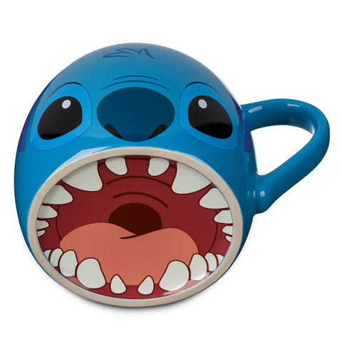 Disney Store Stitch taza trasera con boca, perfecta como decoración y para bebidas calientes.