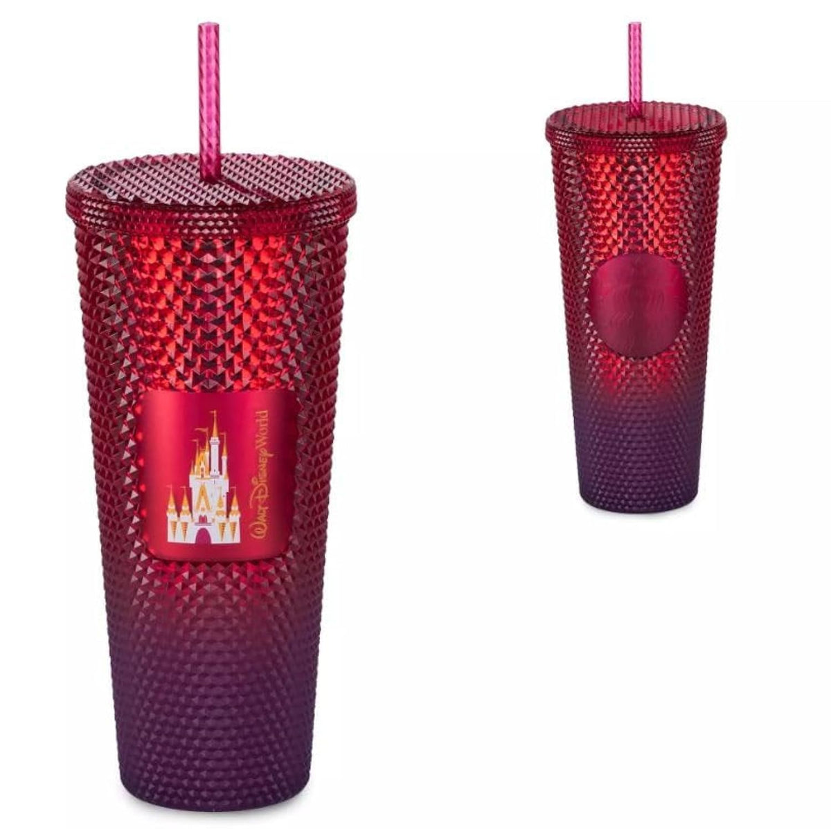 Vaso Starbuck SB con ombre rosado-rojo-purpura de 24 oz para bebidas en cualquier lugar