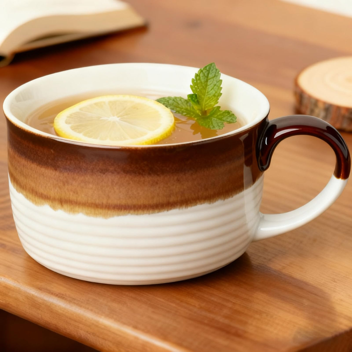 Disoza taza café grande 24oz, ideal para desayunos energéticos.