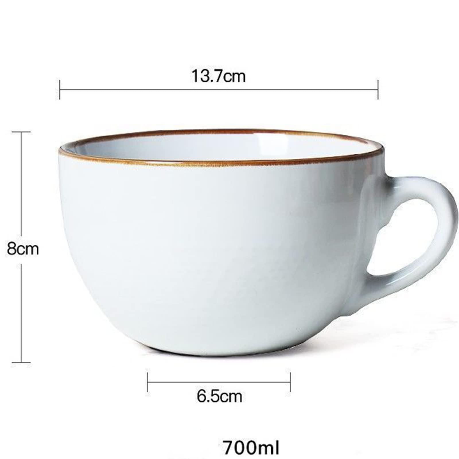 Disoza taza de cerámica 710 ml para sopa, ideal para comidas abundantes.