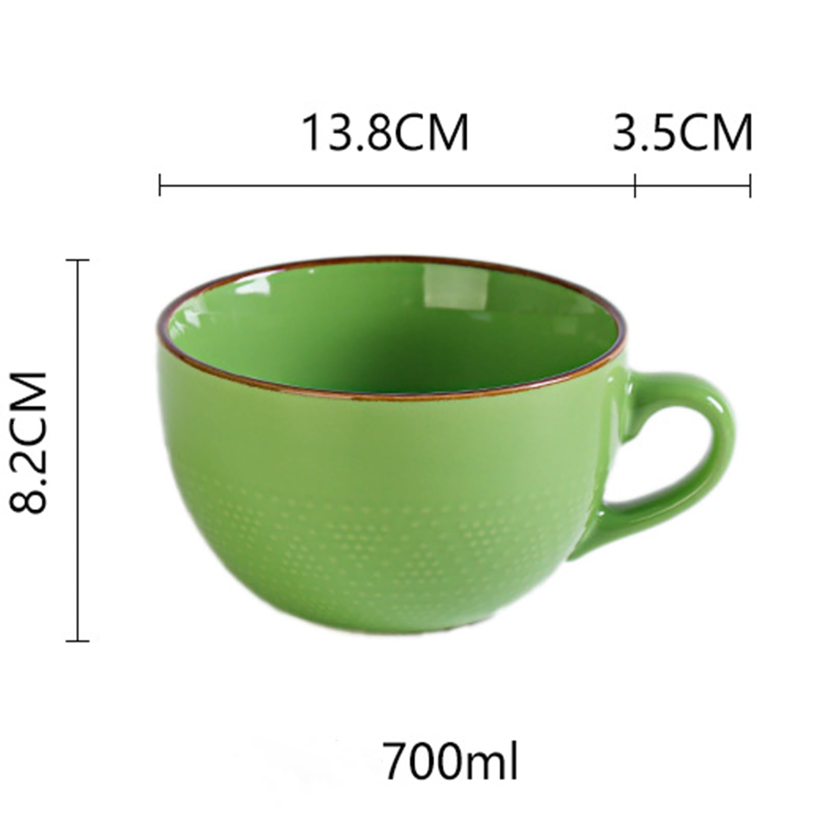 Disoza taza cerámica verde XXL para sopas abundantes y ramen reconfortante.