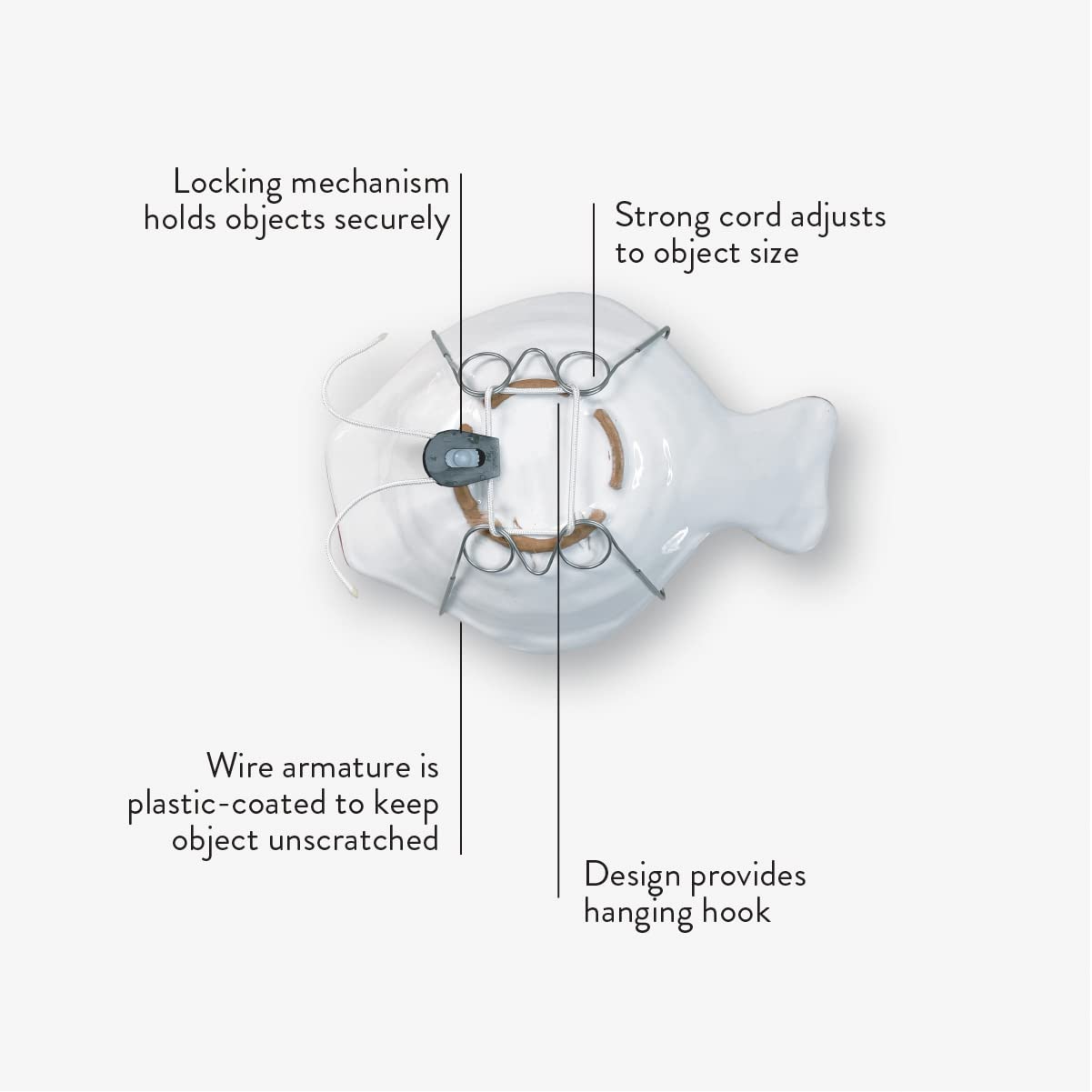 Display Buddie: colgador de plato cuadrado ajustable para pared
