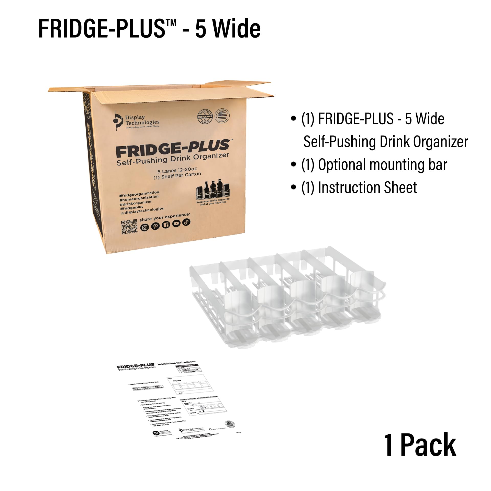 Display Technologies Fridge-Plus diseño compacto, mantiene la cocina ordenada