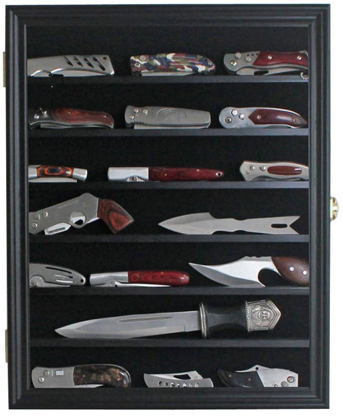 DisplayGifts vitrina de cuchillos para pared con cerradura, seguridad para tu colección.
