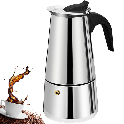 DITOSH cafetera moka acero inoxidable 300ml, diseño duradero para uso diario.