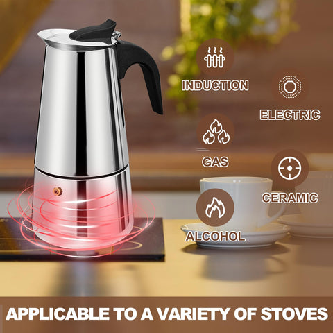Cafetera moka DITOSH en cocina, ideal para despertar con aroma.