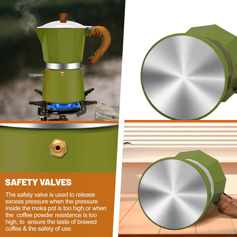 DITOSH cafetera moka italiana, diseño clásico y distribución de calor uniforme
