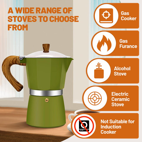DITOSH cafetera moka italiana, flujo de café durante la expulsión