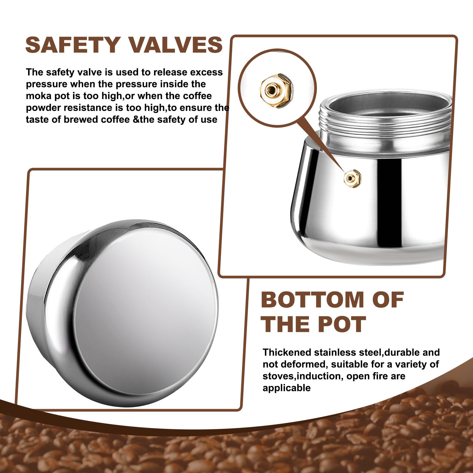 DITOSH cafetera moka preparación rápida de espresso, crema suave al servir.