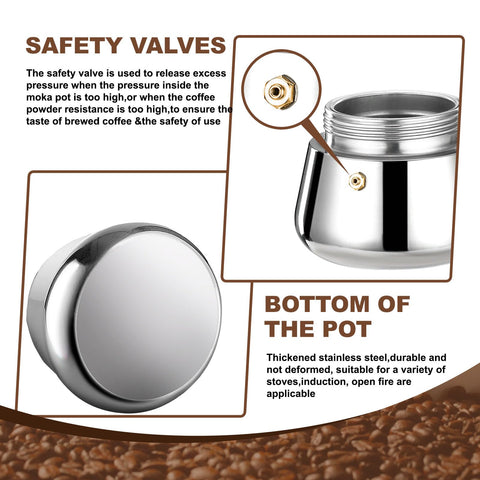 DITOSH cafetera moka preparación rápida de espresso, crema suave al servir.