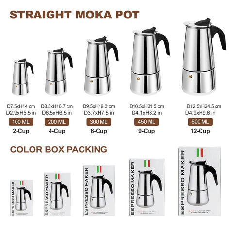 DITOSH cafetera moka con válvula de seguridad, extracción suave y segura.