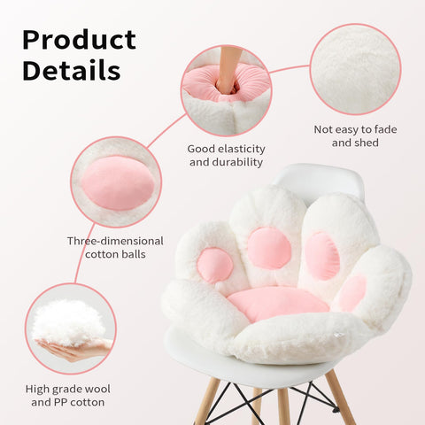 Ditucu cojin decoración habitación con pata de gato blanco