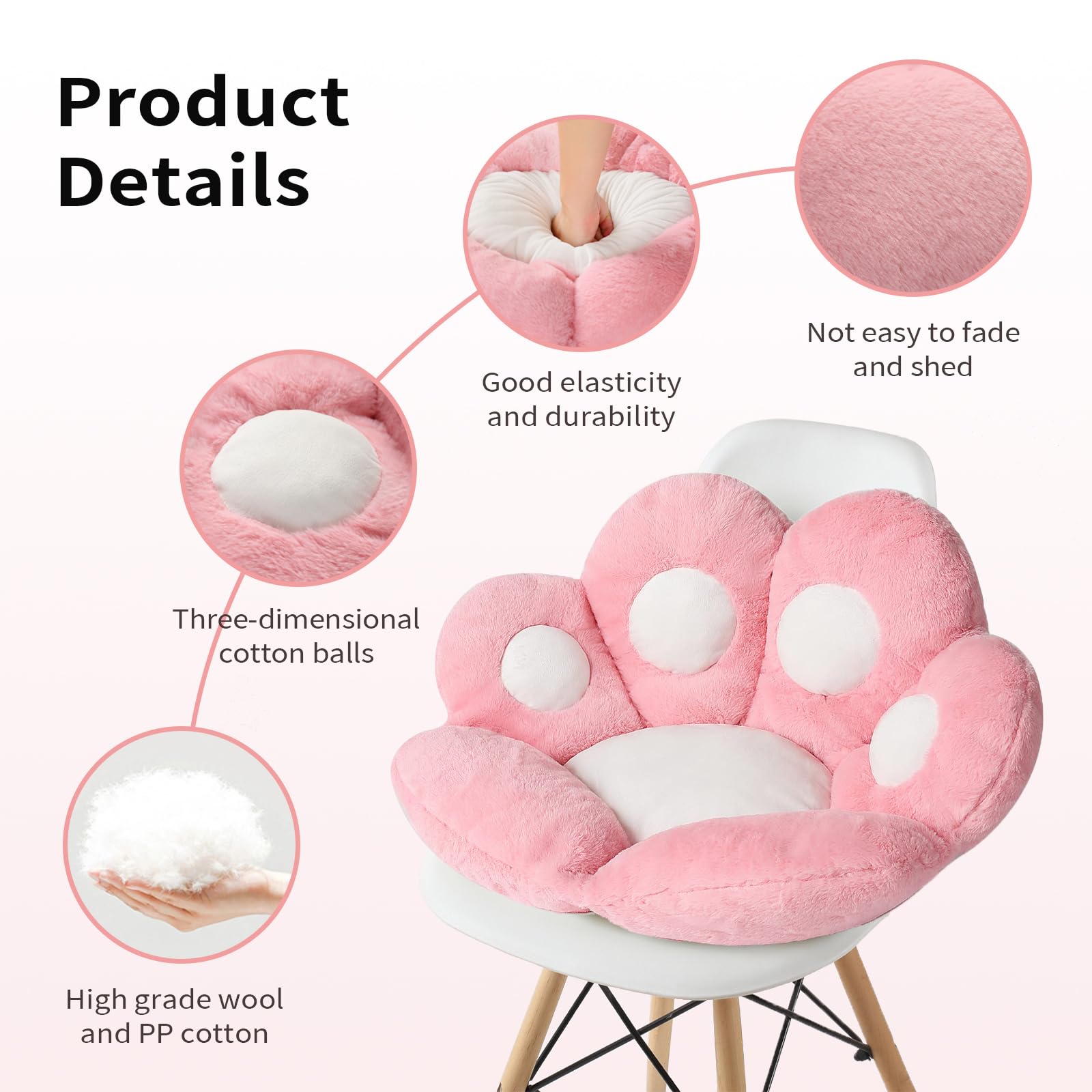 Decoración de habitación con Ditucu cojin huellita gato rosa, estilo y confort