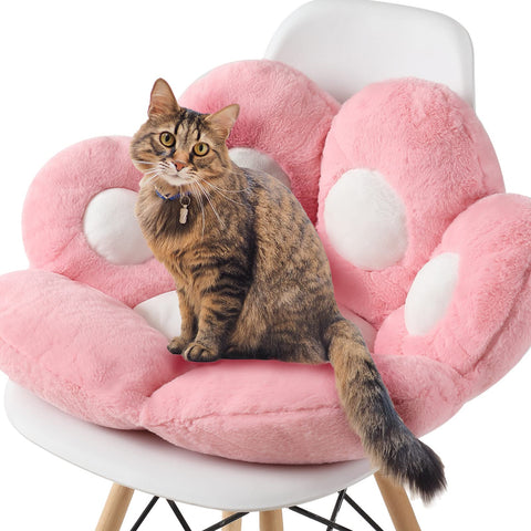 Cojín Ditucu huellita gato rosa tamaño 70x60 cm, listo para usar