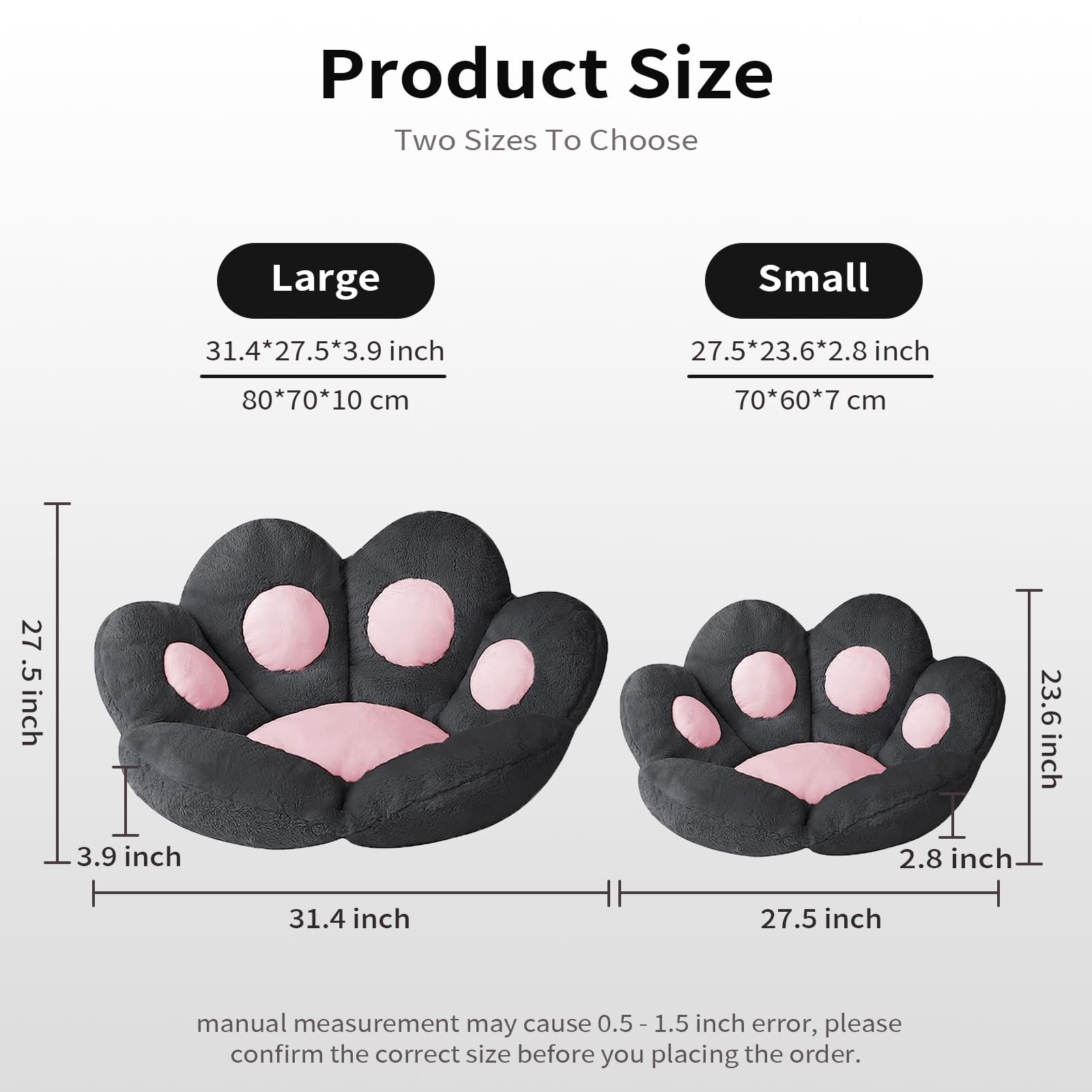 Ditucu cojin de juego negro para silla gaming, diseño kawaii.
