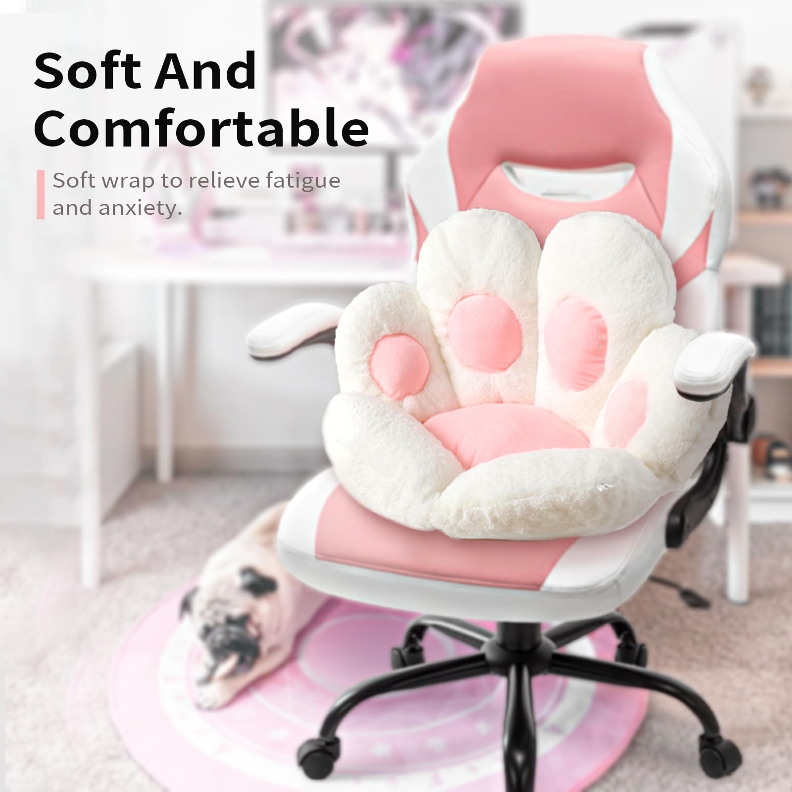 Ditucu cojin silla de juego ergonómico, pelo suave para largas sesiones