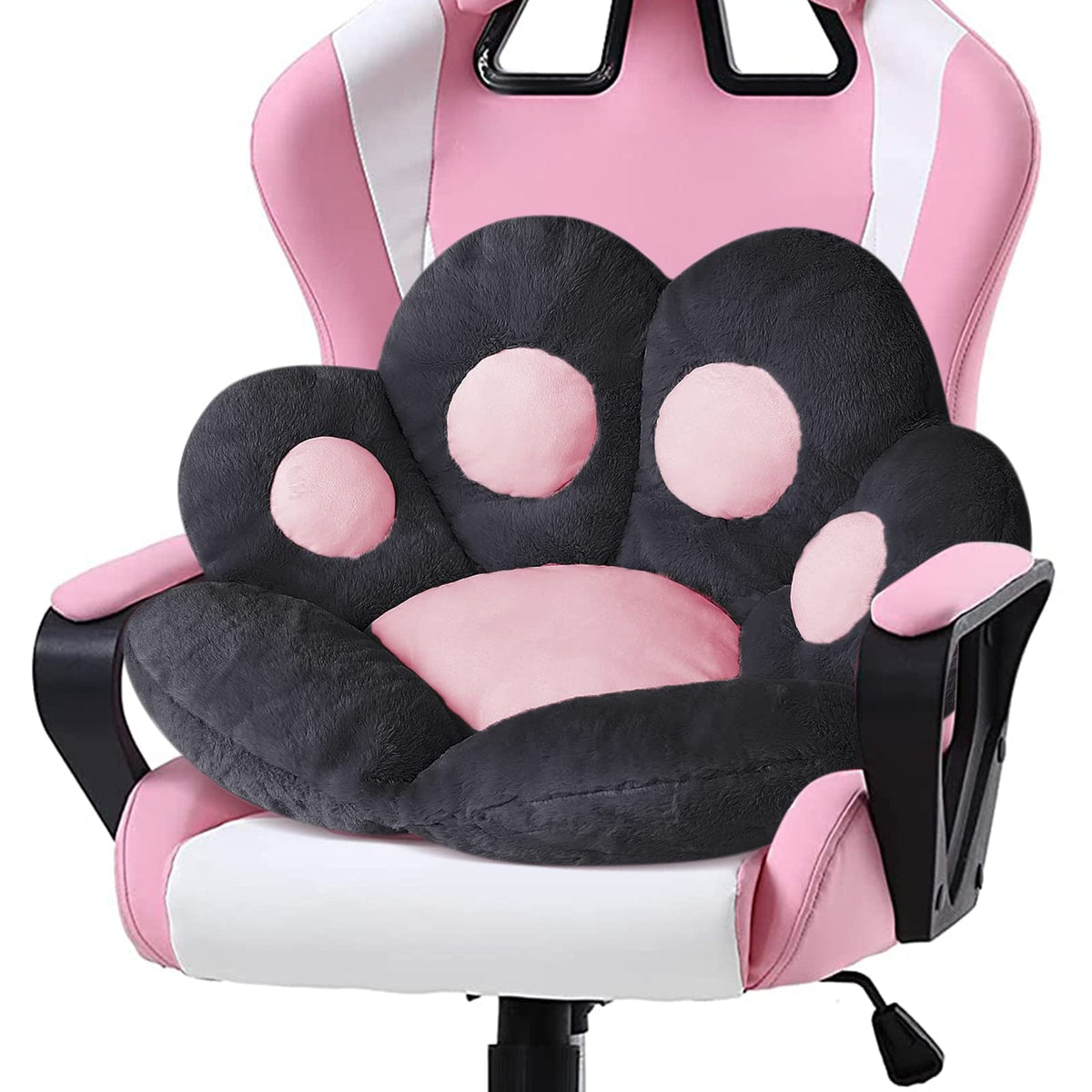 Ditucu almohadón con huella de gato negro para sillón, comodidad inmediata.