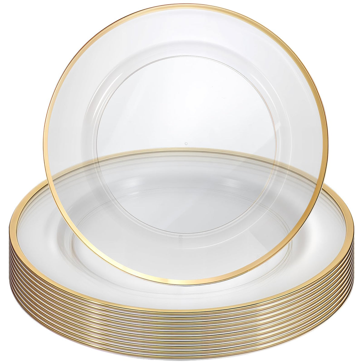 DIVINA VITAE plato cargador cristal dorado de 12 pulgadas para cenas formales.