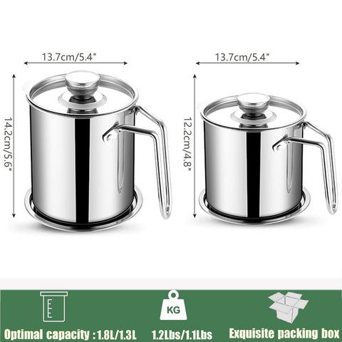 DIY HOME Capacidad 1-8 L para gestionar grasa durante la cocina diaria.
