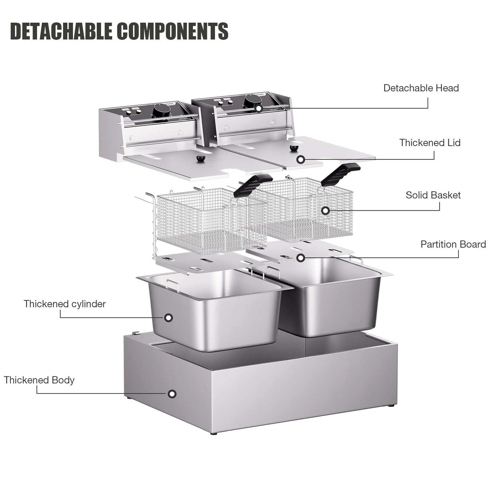 DIY HOME Freidora 20.7QT con tanque amplio para cocinar por lotes