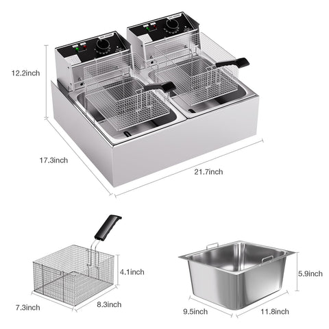 Freidora DIY HOME apta para camiones y cafeterías con uso comercial