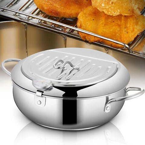 DIY HOME olla de fritura tempura con termómetro para controlar la temperatura del aceite