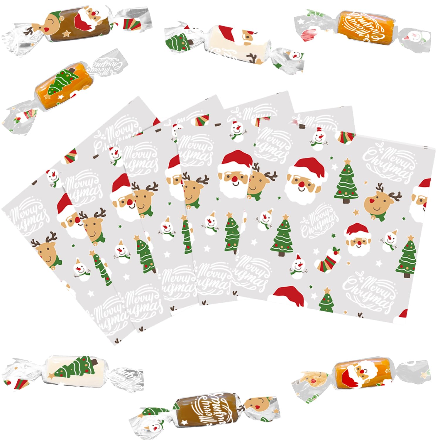 DIYASY envoltorios navideños para caramelos con acabado cristal y protección
