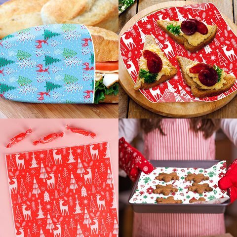 DIYASY papel encerado navideño con campanas, decorativo para envoltorios de regalo.