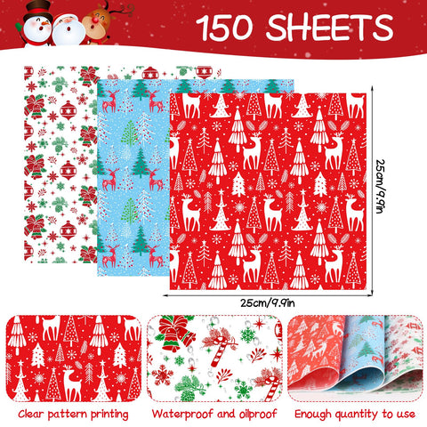 DIYASY papel encerado navideño con ciervo, perfecto para cestas de regalo comestibles.