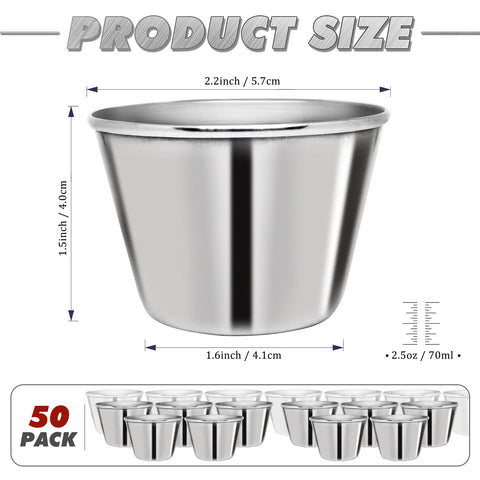 DJZZ cuencos-condimento de metal 2.5oz, perfectos para presentaciones simples.