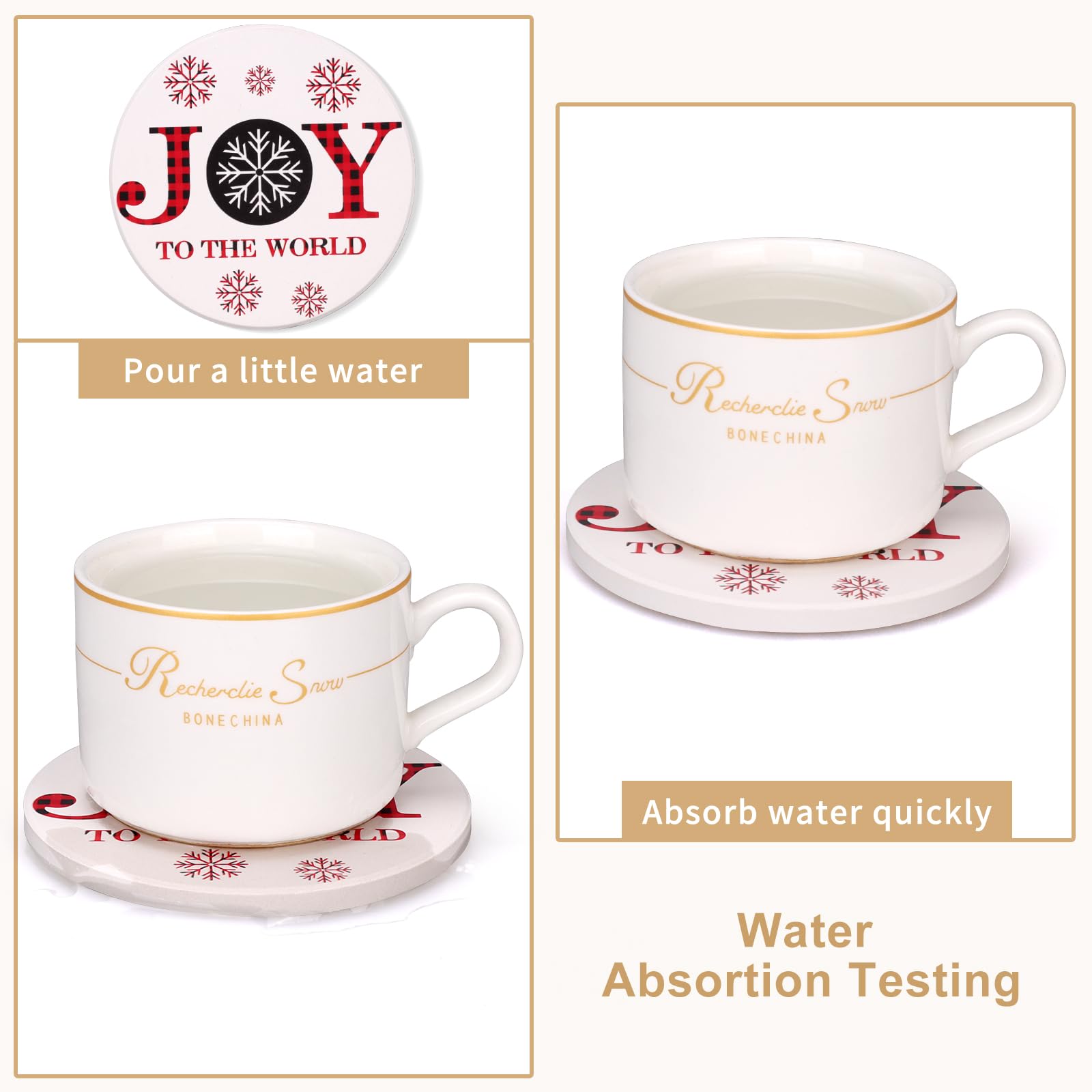 Dksyee posavasos absorbentes con seis diseños para fiestas y decoración.
