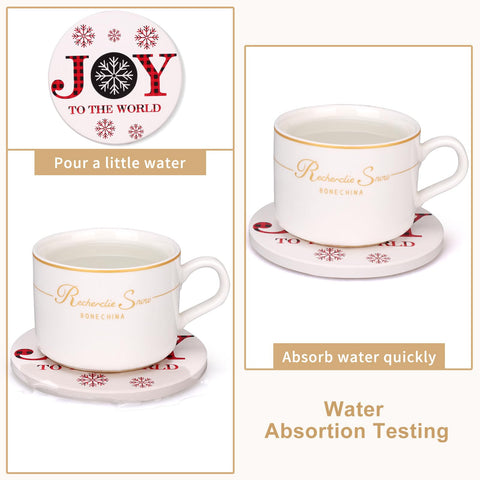 Dksyee posavasos absorbentes con seis diseños para fiestas y decoración.