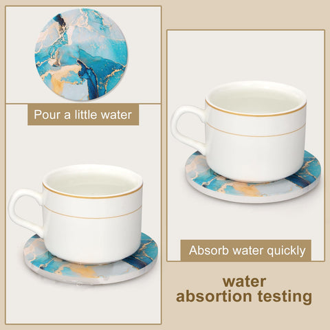 Posavasos cerámicos absorbentes para secar bebidas rápidamente