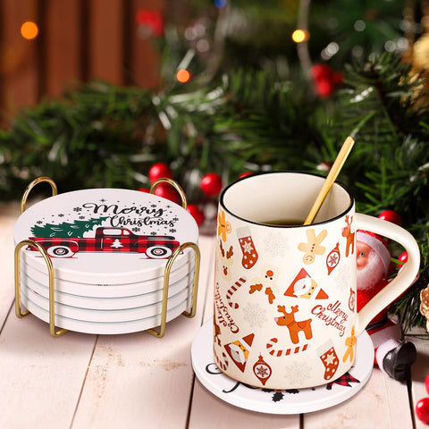 Dksyee posavasos cerámicos con diseños variados para cualquier ambiente.