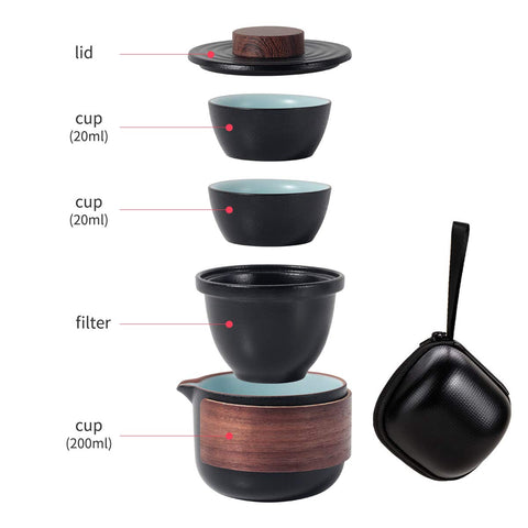 Dltsli tazas mini cerámica negro 2 para compartir con amigos durante la pausa de té