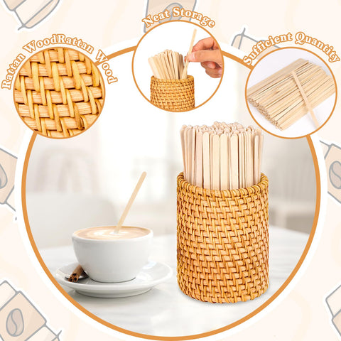 DLUGOPIS palillos duraderos de madera para bebidas calientes o frías
