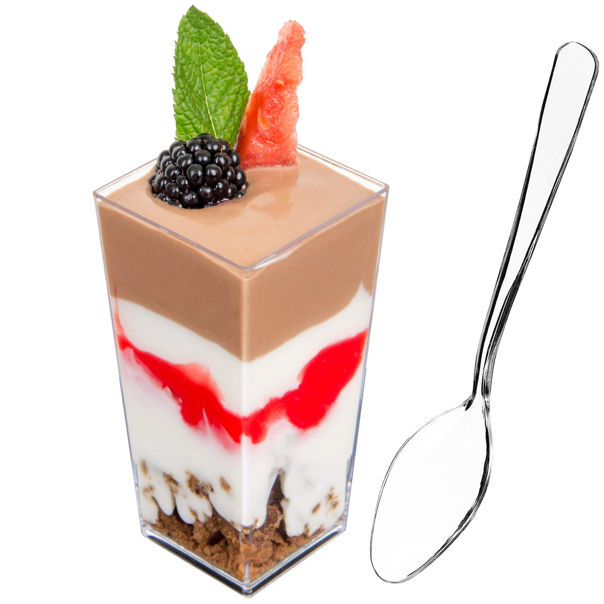 DLux mini copas postres 3oz: porciones elegantes para servir.