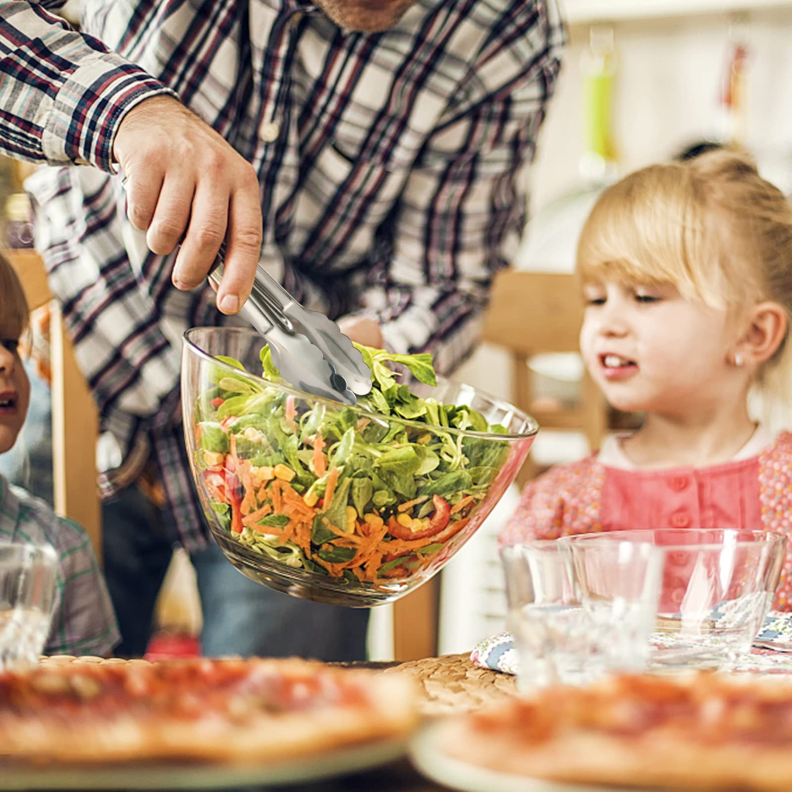 Pinzas para servir Dmoera en buffet y catering, elegantes y fáciles de usar.