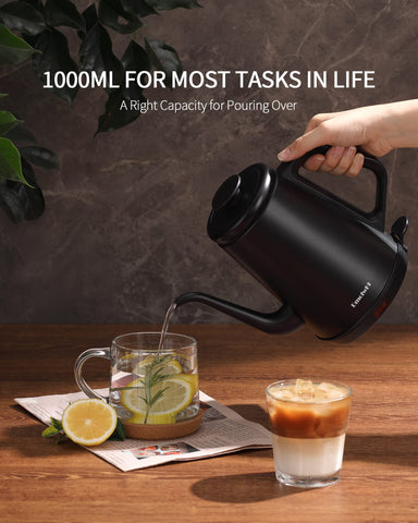 DmofwHi hervidor mate negro, diseño elegante y práctico en la cocina.