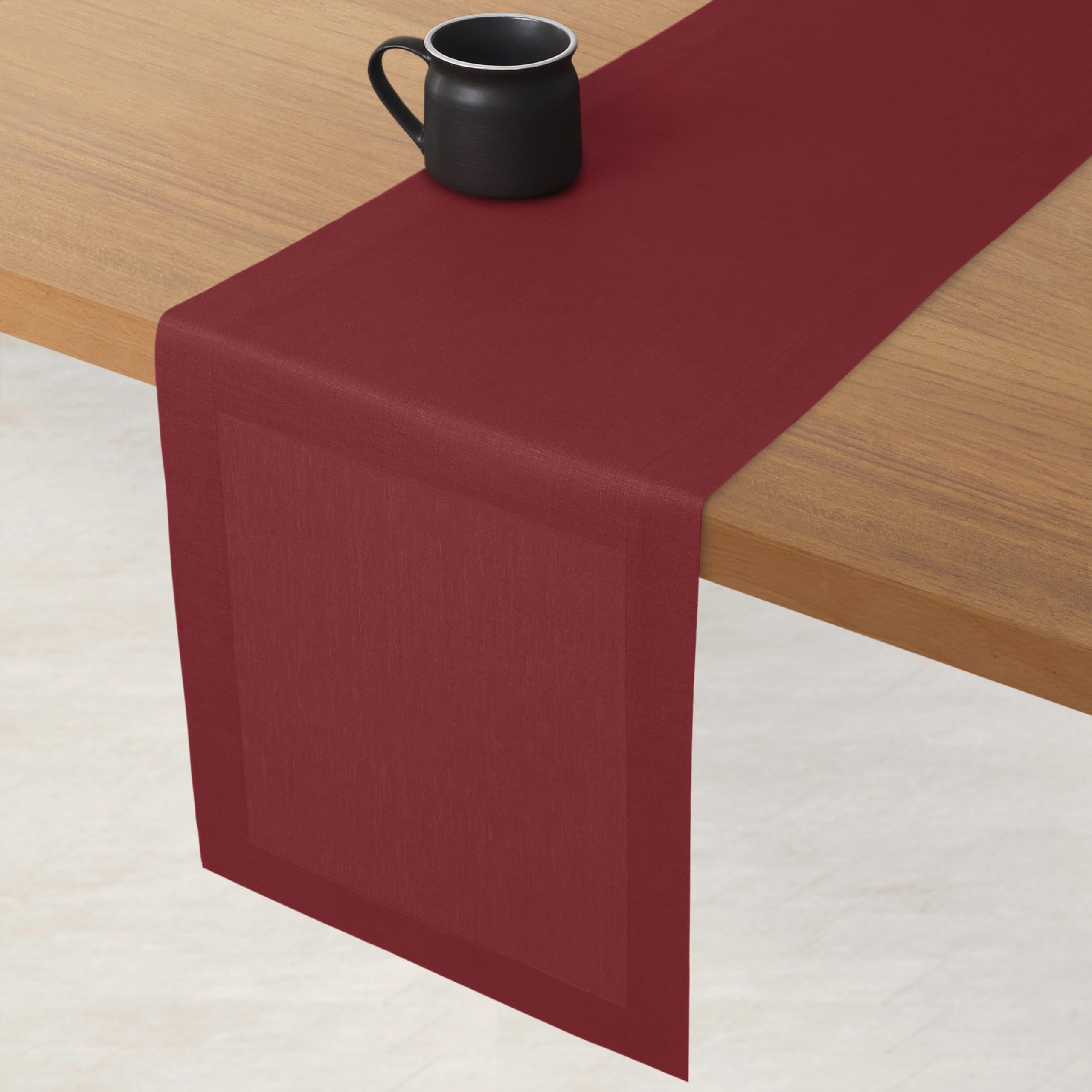 Lino europeo 100% puro en rojo, resistente para uso frecuente de D'Moksha.