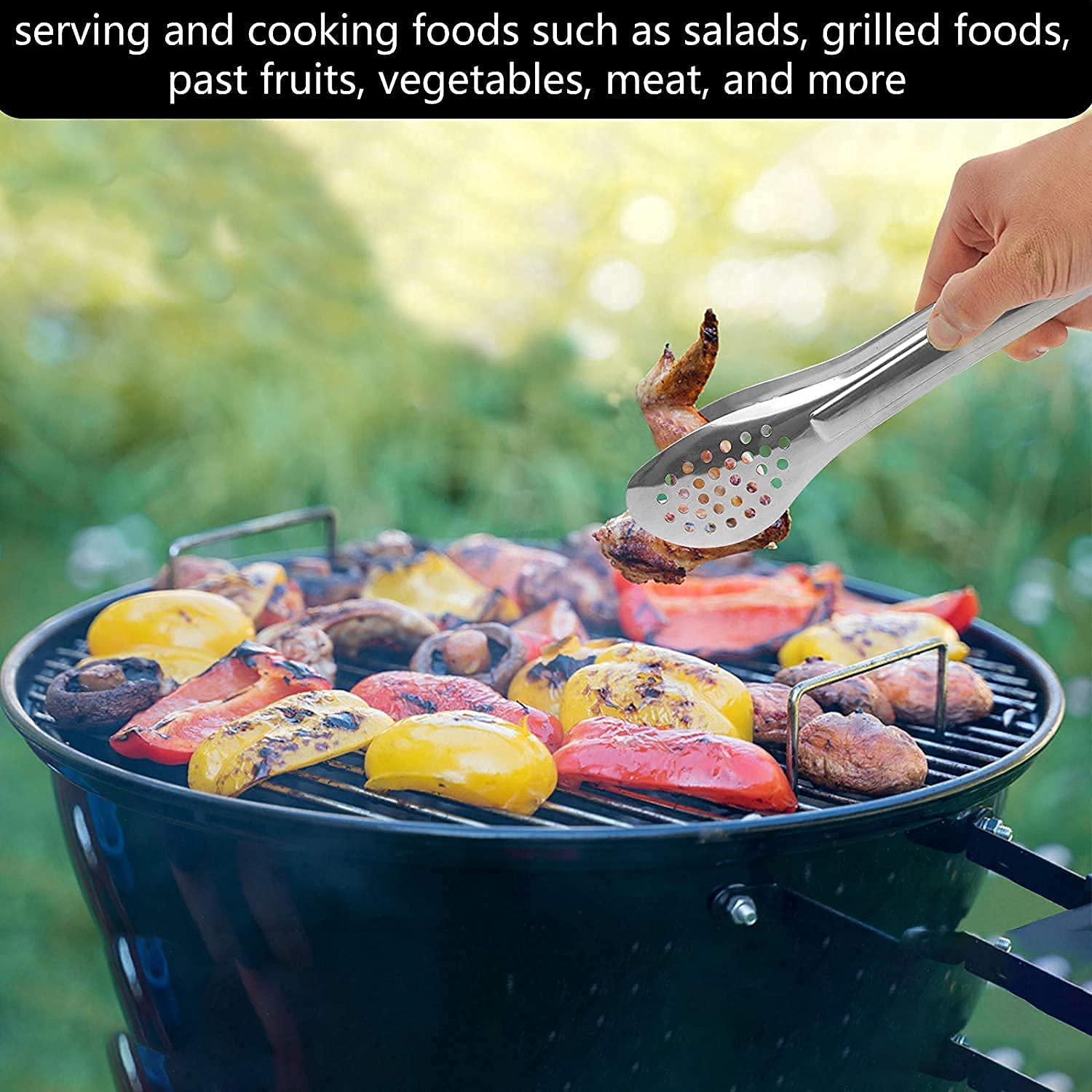Pinzas para ensaladas y acompañamientos con borde suave para no rayar.
