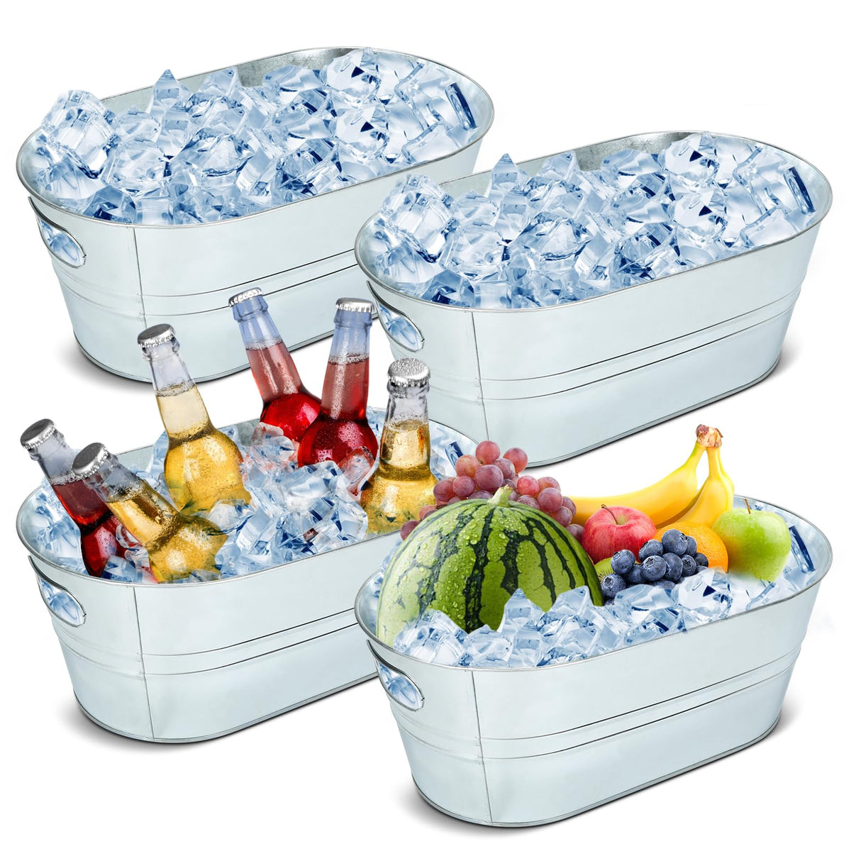 Tina de bebidas galvanizada de 3 galones de dndsim, ideal para fiestas y transporte fácil.