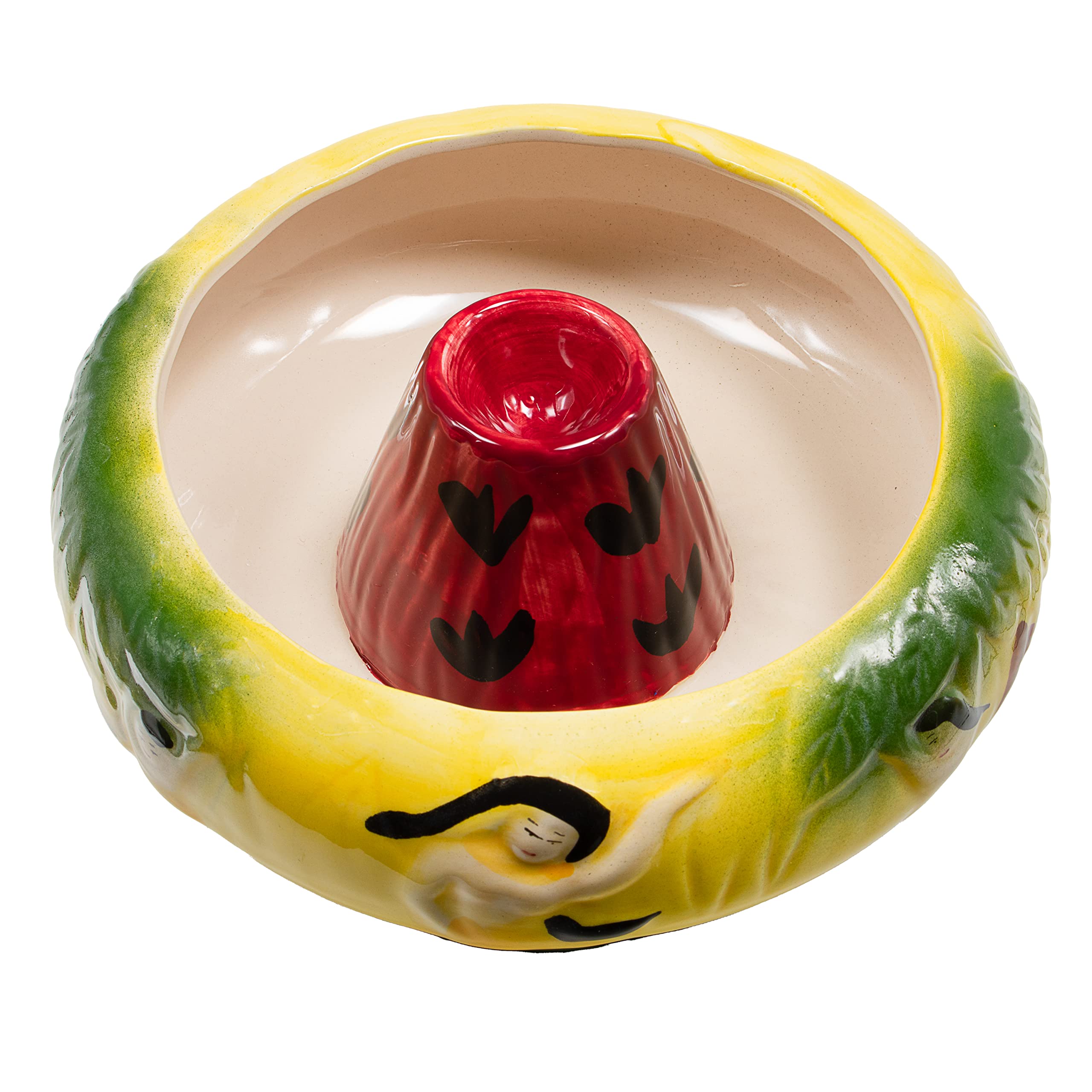 Tazón Tiki cerámico en ambiente de fiesta, ideal para servir aperitivos y bebidas