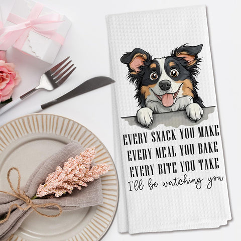 Toalla de mano DNEULYR, regalo ideal con diseño Pastor Australiano para baños o cocinas.