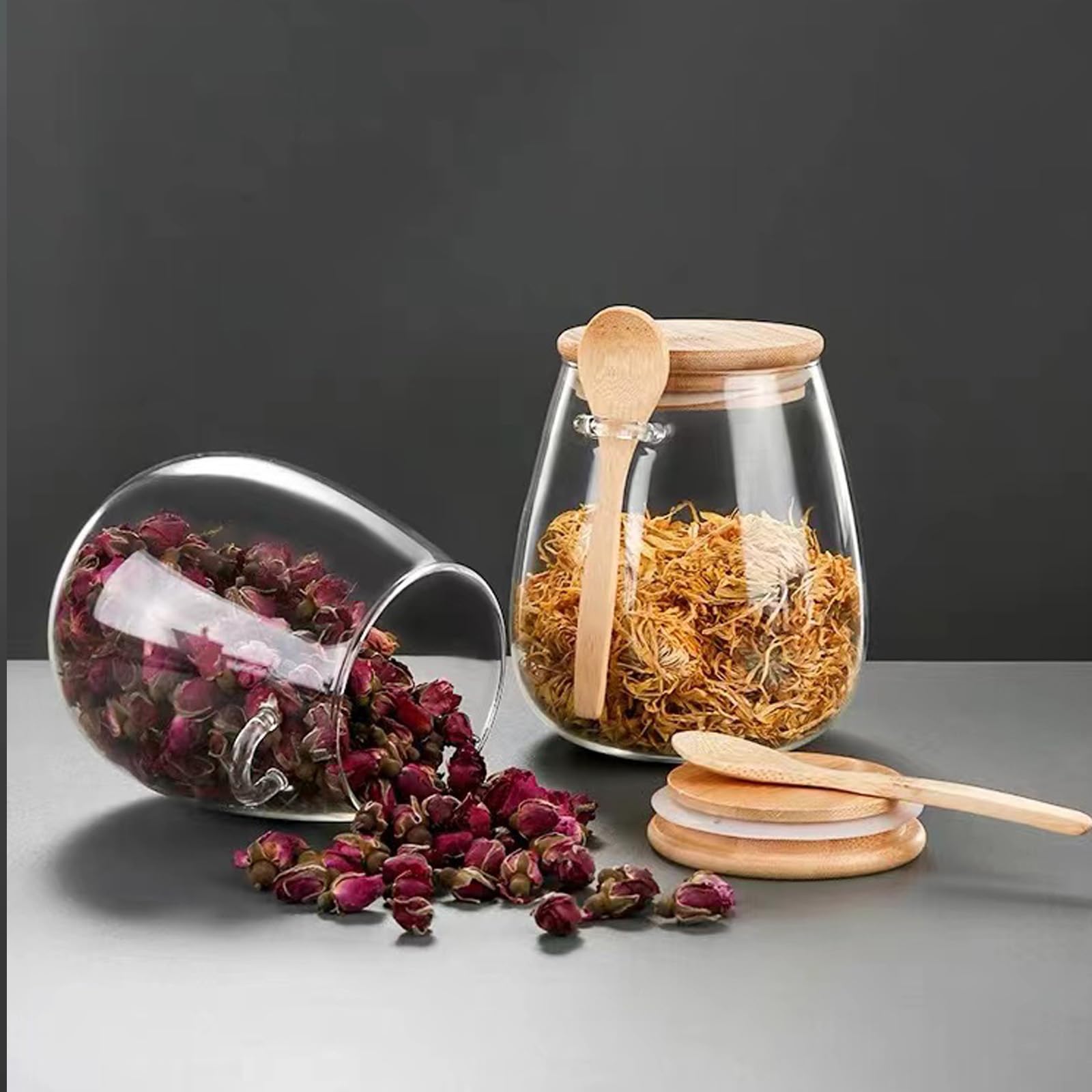 DNIENKGE frascos para frutos secos y cereales, fácil de llenar.