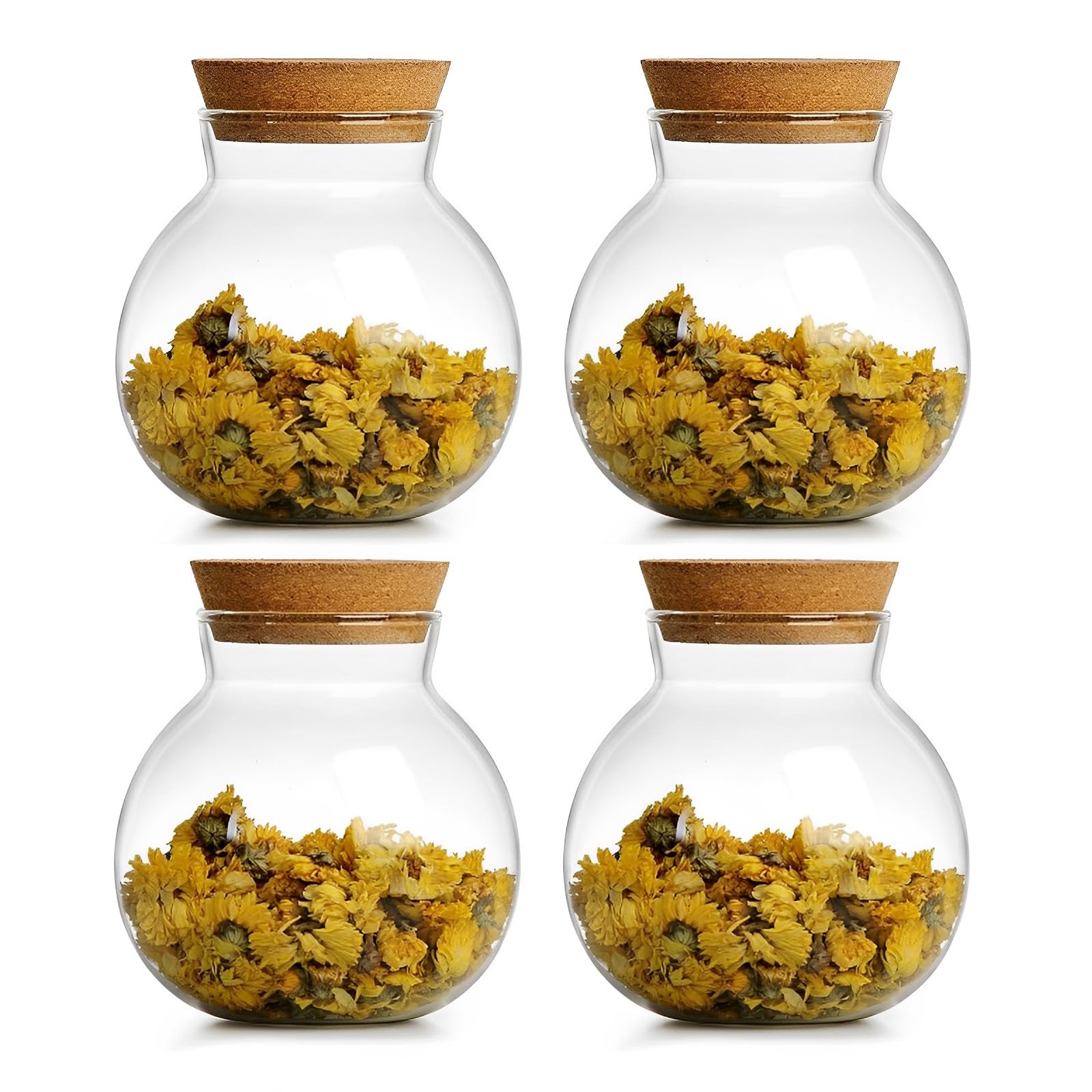 Frasco de cristal DNIENKGE con tapa de corcho, conservación de alimentos fresca.